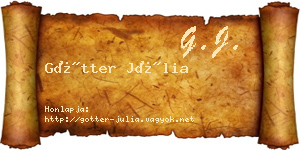 Götter Júlia névjegykártya